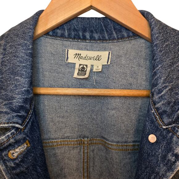Madewell Denim Ashwood Chore Coat Jacket Freemont Wash M Stretch Cotton - Picture 2 of 8